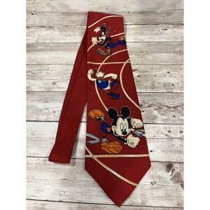 Vintage Disney Mickey Goofy Donald Running Track Men's Neck Tie